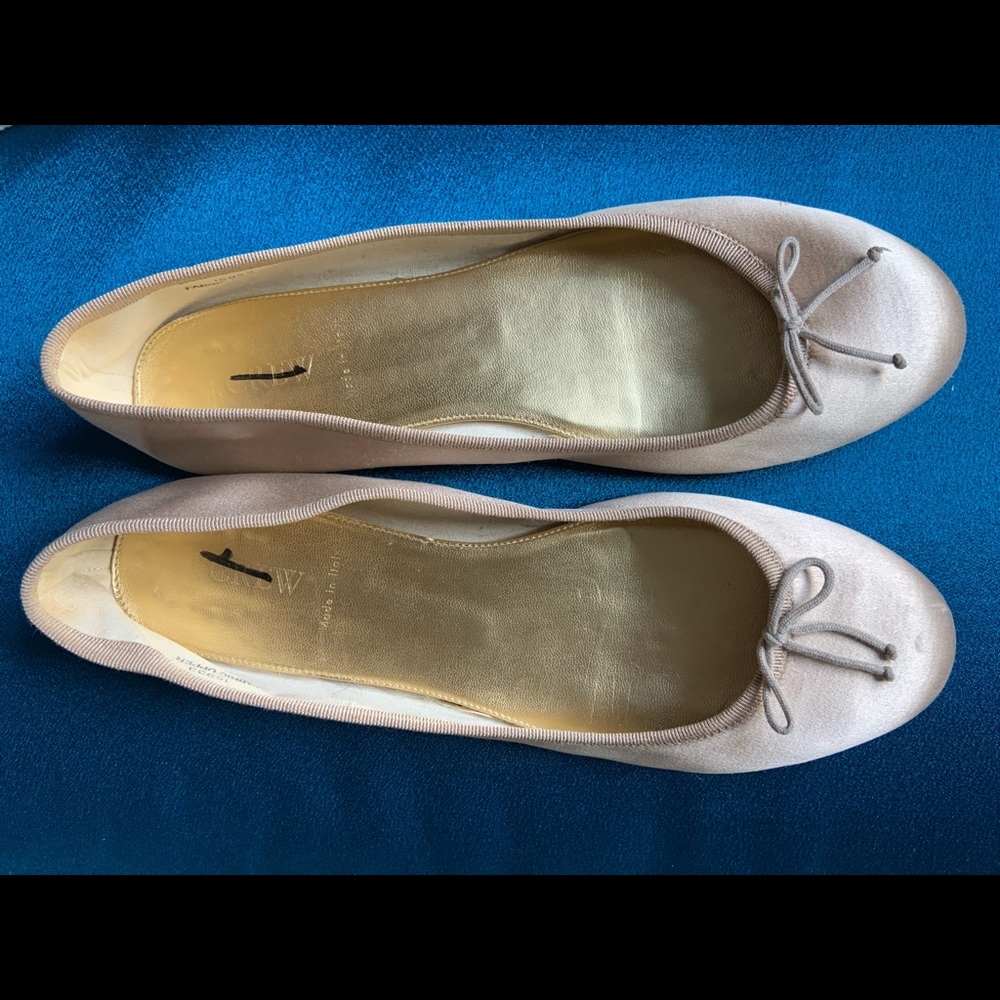 Pink/Blush JCrew satin ballerina flats